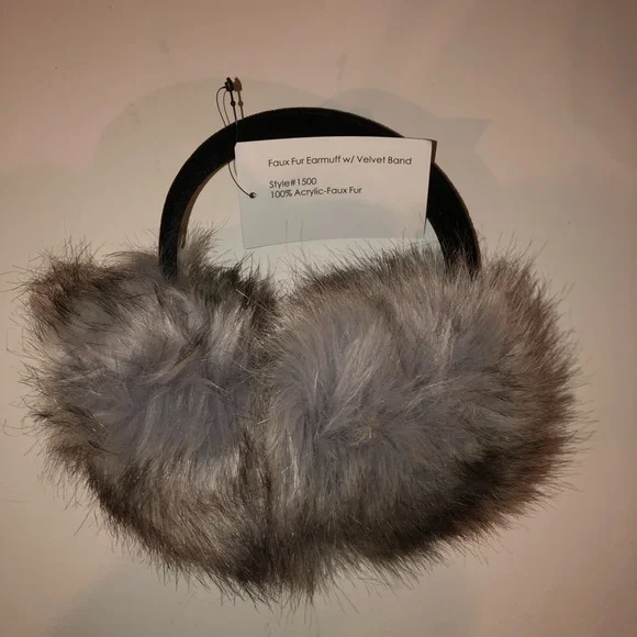 Surell Faux Fox Fur Earmuff with Velvet Headband - Picture 4 of 9